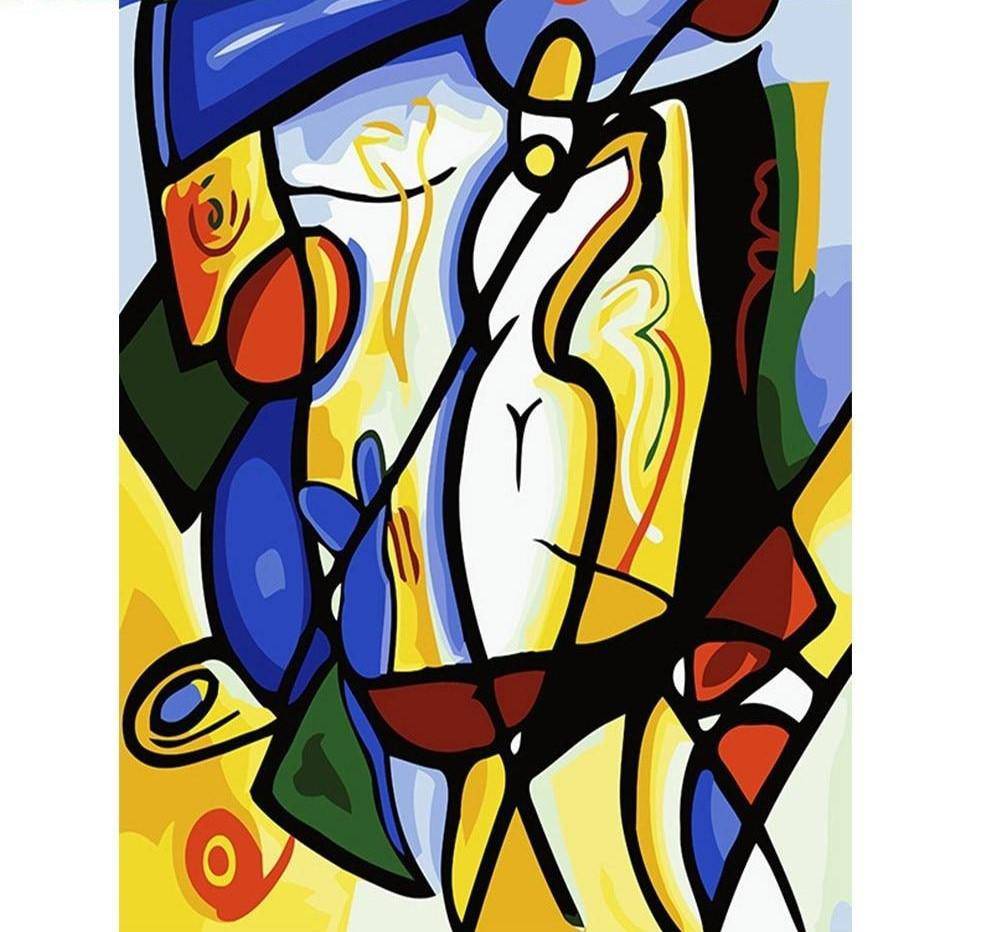 Abstract Golf Maleri – Præmie Mal Efter Tal Kit - Denmark