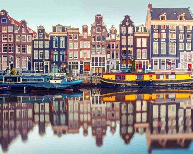 Amsterdam Kanal – Præmie Mal Efter Tal Kit - Denmark