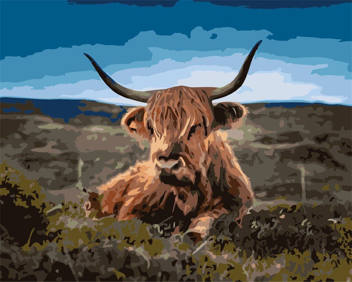 Cow Resting – Præmie Mal Efter Tal Kit - Denmark