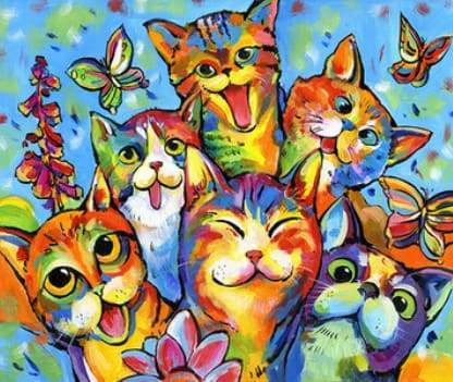 Happy Cats – Præmie Mal Efter Tal Kit - Denmark