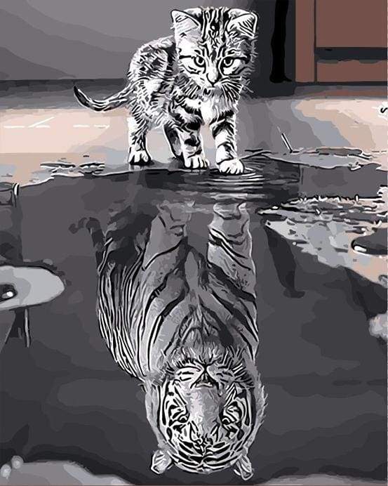 Kitten Reflective Tiger – Præmie Mal Efter Tal Kit - Denmark