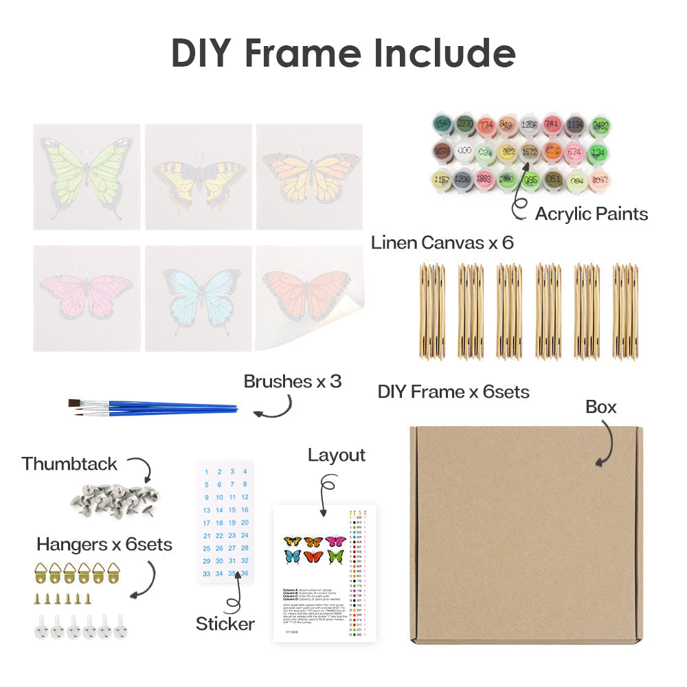 Mini Butterfly – Præmie Mal Efter Tal Kit - Denmark