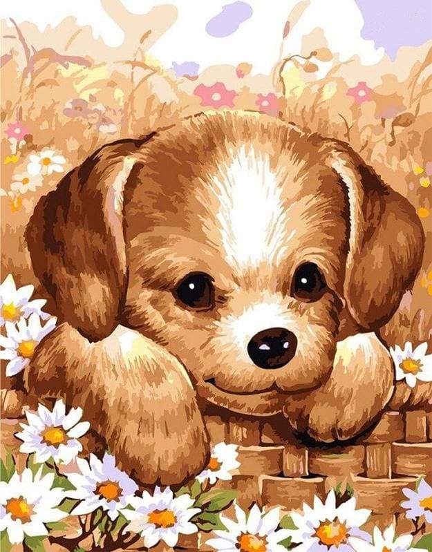 Small Puppy – Præmie Mal Efter Tal Kit - Denmark