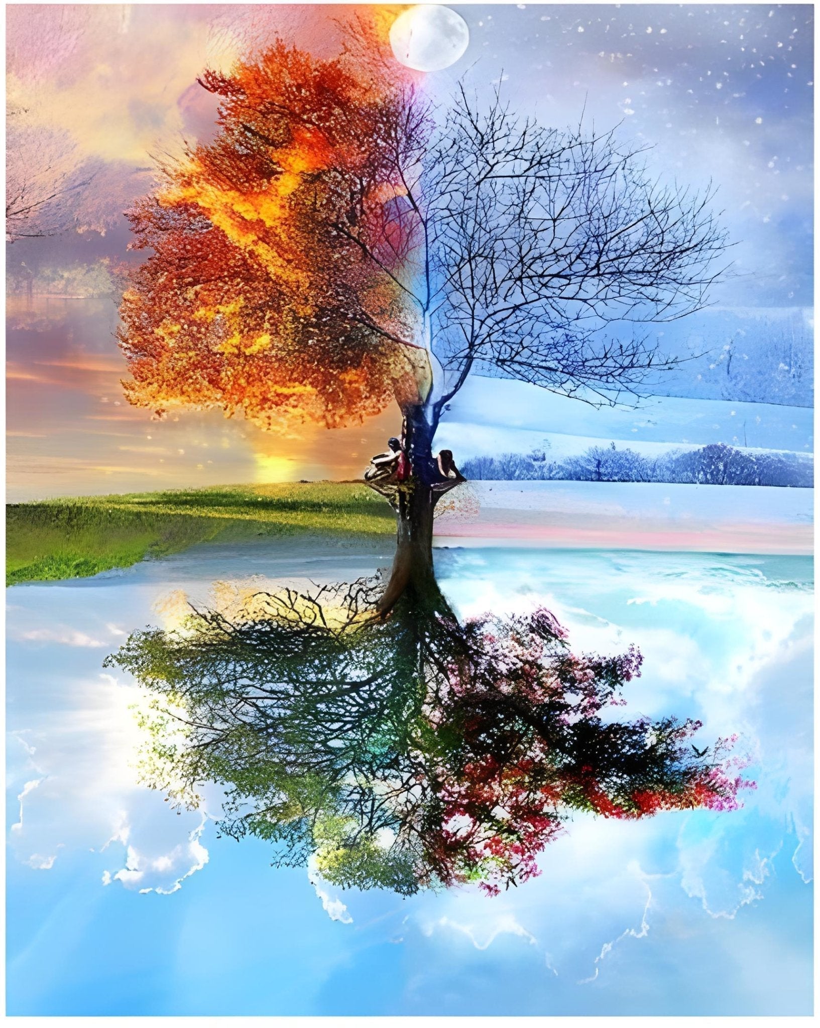 4 Seasons Tree – Præmie Mal Efter Tal Kit - Denmark
