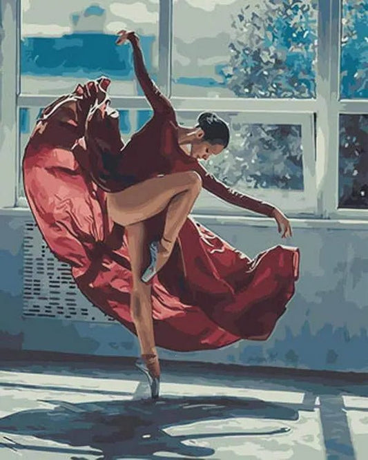 A Ballerina i Rød – Præmie Mal Efter Tal Kit - Denmark