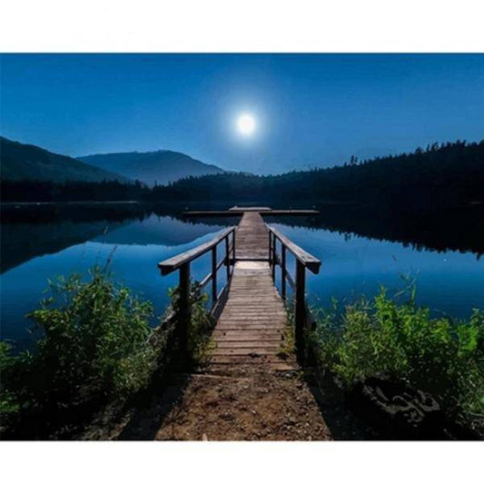 A Bridge In Front Of The Moon – Præmie Mal Efter Tal Kit - 30x40cm / No Frame - Denmark