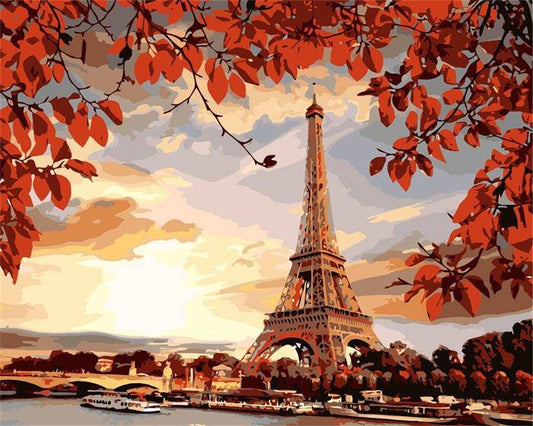 A Wonderful Evening Eiffel Tower – Præmie Mal Efter Tal Kit - Denmark