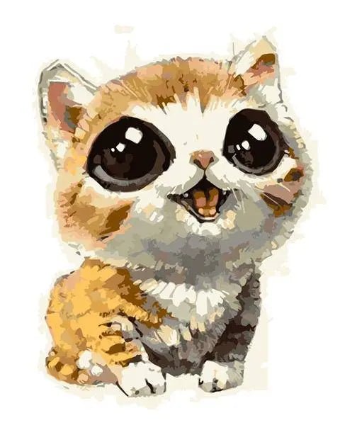 Adorable Small Cat – Præmie Mal Efter Tal Kit - Denmark