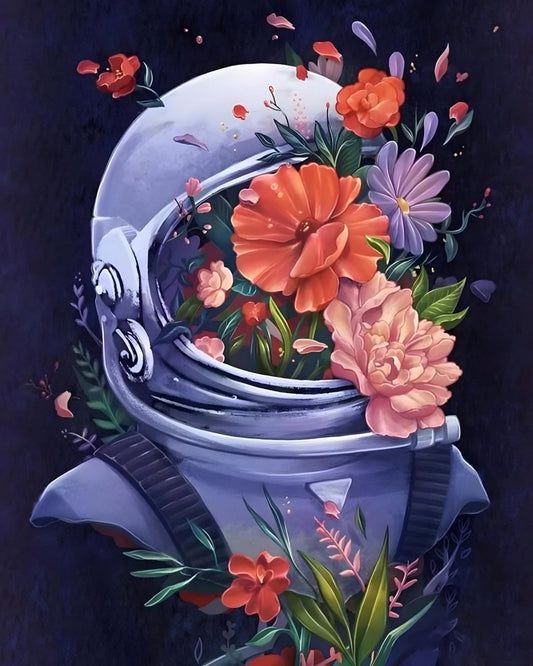 Astronaut Blomst – Præmie Mal Efter Tal Kit - Denmark