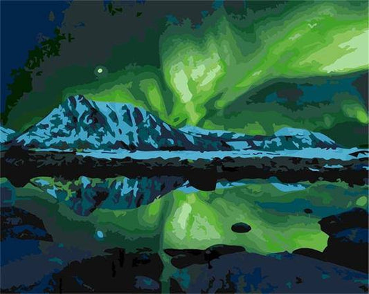 Aurora i Himlen – Præmie Mal Efter Tal Kit - Denmark