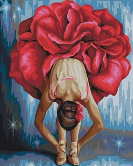 Ballerina Blomst Formet – Præmie Mal Efter Tal Kit - Denmark