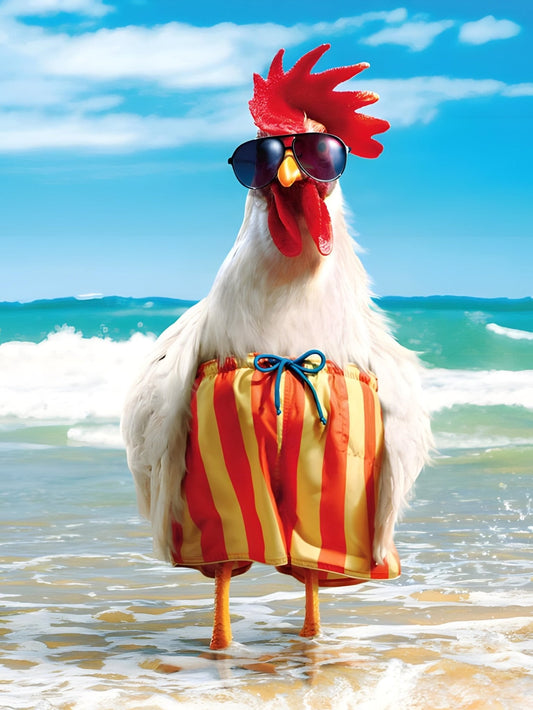 Beach Chicken – Præmie Mal Efter Tal Kit - Denmark