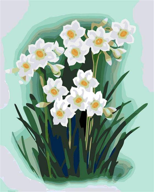 Beautiful Grass Flower – Præmie Mal Efter Tal Kit - Denmark