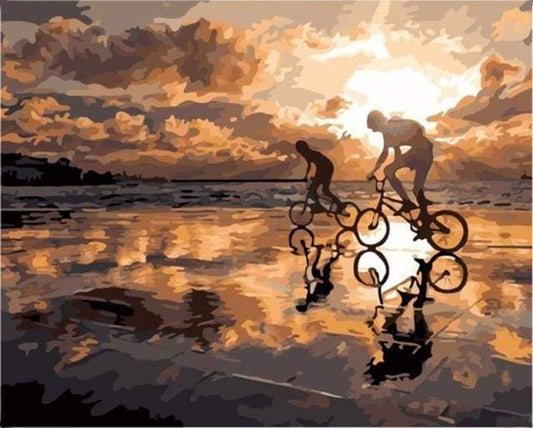 Biking at Sunset – Præmie Mal Efter Tal Kit - Denmark