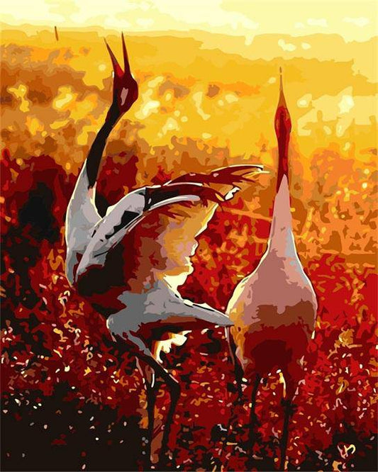 Bird Dancing In Red Heaven – Præmie Mal Efter Tal Kit - Denmark