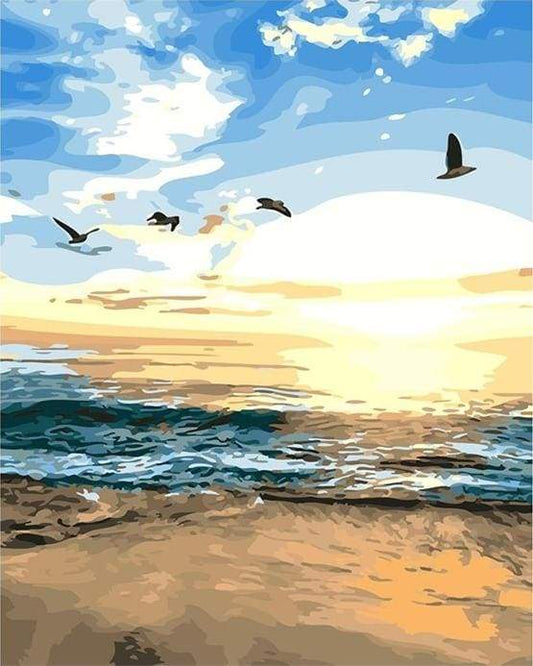 Birds And Seaview – Præmie Mal Efter Tal Kit - Denmark