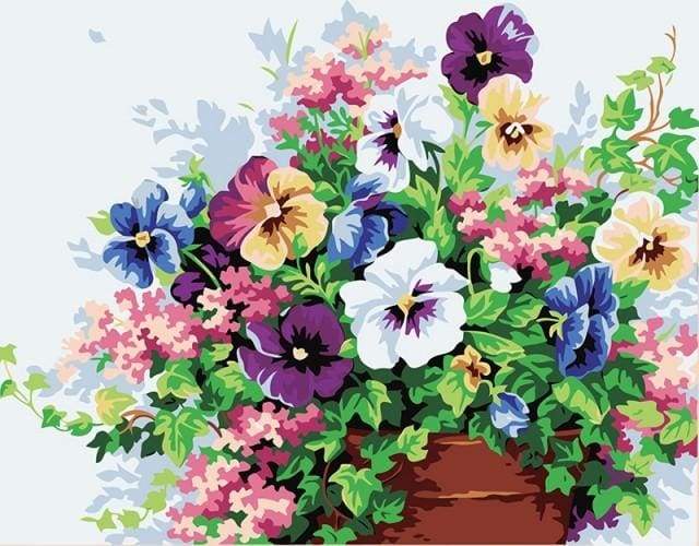 Blomster med flere Farver – Præmie Mal Efter Tal Kit - Denmark