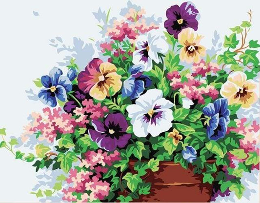 Blomster med flere Farver – Præmie Mal Efter Tal Kit - Denmark
