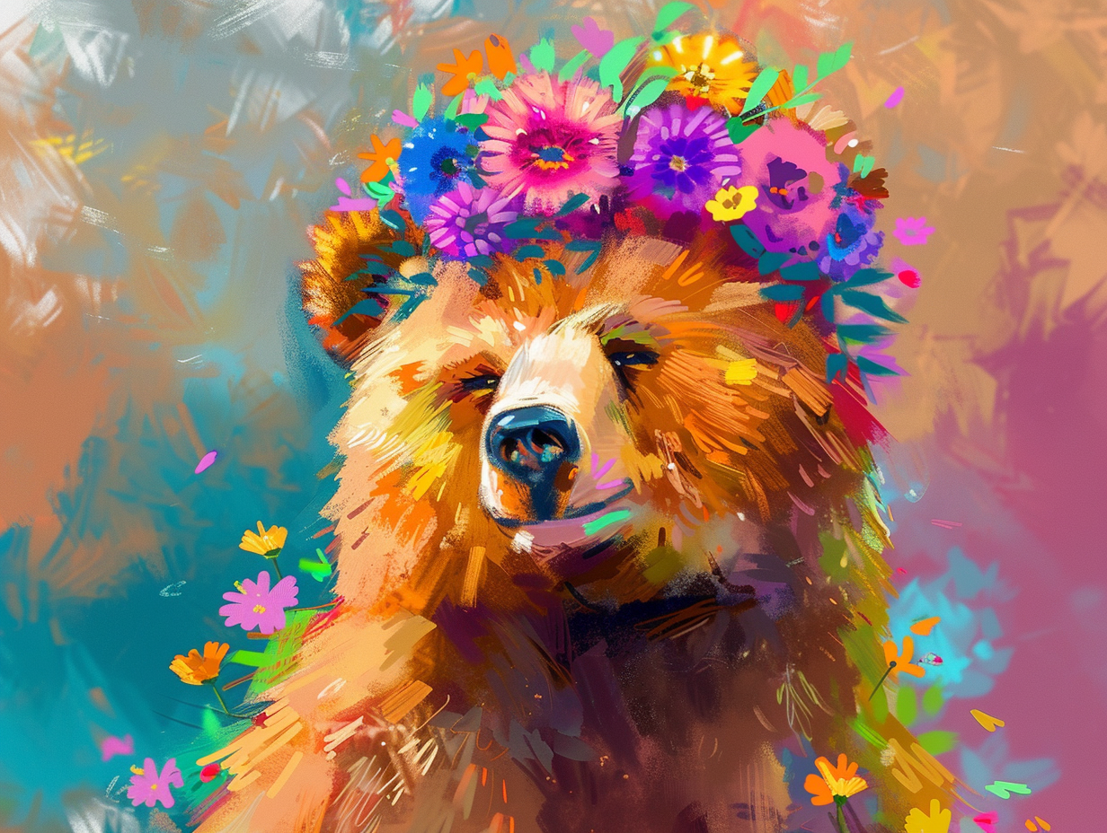 Blooming Bear Serenity – Præmie Mal Efter Tal Kit - Denmark