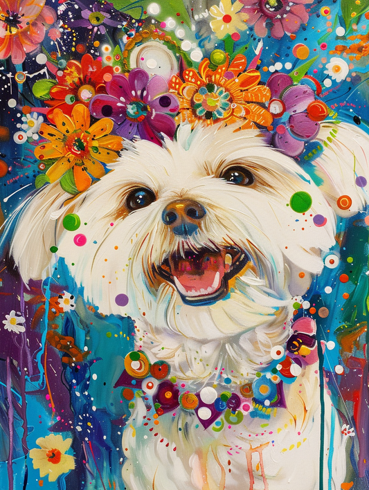 Blossom Pup Bliss – Præmie Mal Efter Tal Kit - Denmark