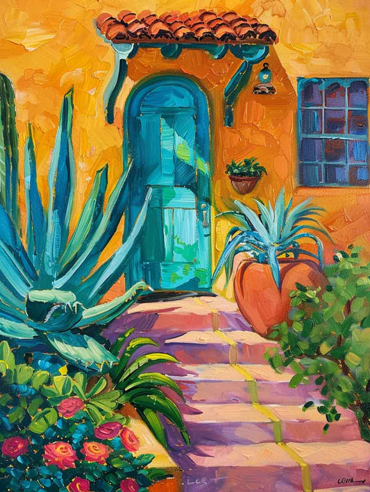 Blue Door Blossoms – Præmie Mal Efter Tal Kit - Denmark