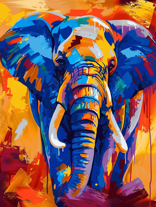 Bold Elephant Digital Maleri – Præmie Mal Efter Tal Kit - Denmark