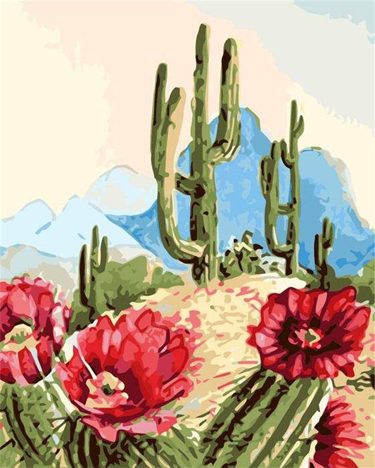 Cactus Flower – Præmie Mal Efter Tal Kit - Denmark