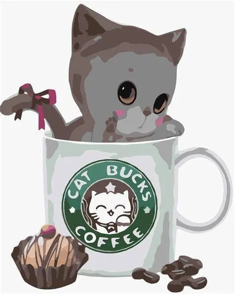 Cat Bucks Coffee – Præmie Mal Efter Tal Kit - Denmark