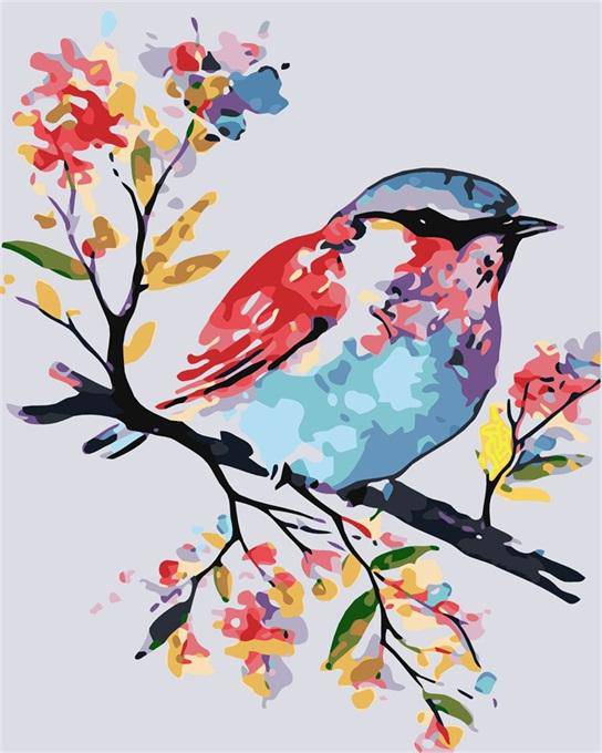 Cheerful Bird – Præmie Mal Efter Tal Kit - Denmark