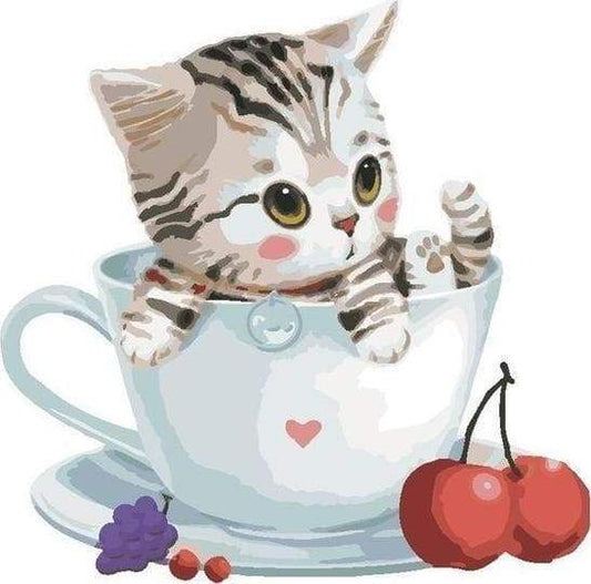 Cherry Cat – Præmie Mal Efter Tal Kit - Denmark