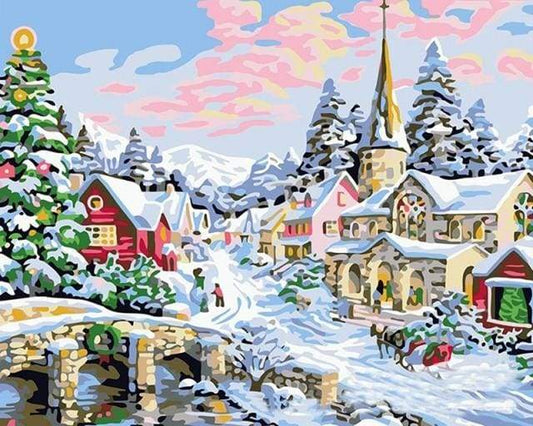Christmas Snow – Præmie Mal Efter Tal Kit - Denmark