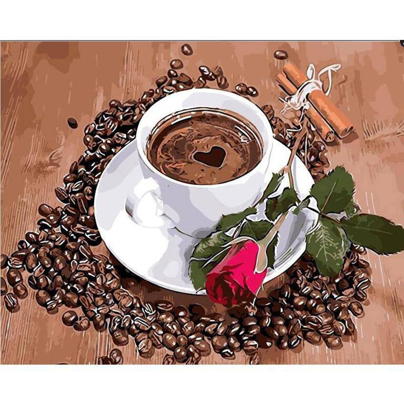 Coffee Rose – Præmie Mal Efter Tal Kit - Denmark