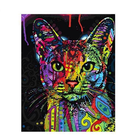 Colorful Cat – Præmie Mal Efter Tal Kit - Denmark