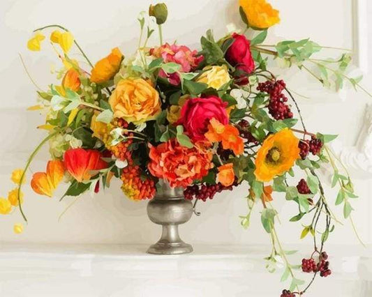 Colorful Flowers – Præmie Mal Efter Tal Kit - Denmark