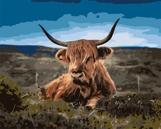 Cow Resting – Præmie Mal Efter Tal Kit - Denmark
