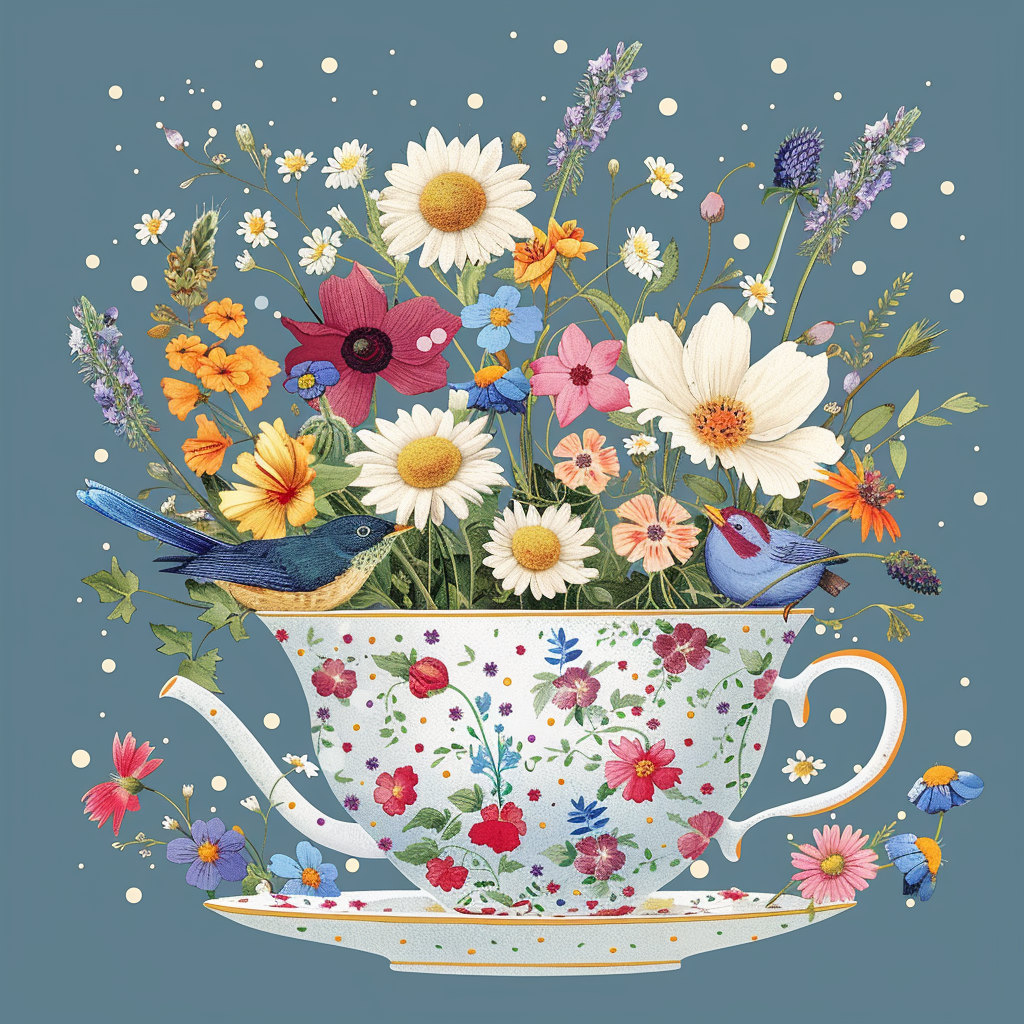 Cup Of Flowers – Præmie Mal Efter Tal Kit - Denmark