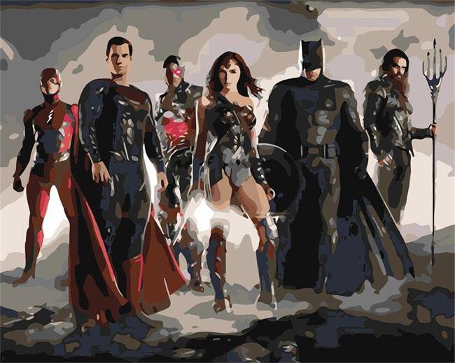 Dc Comics Justice League – Præmie Mal Efter Tal Kit - Denmark