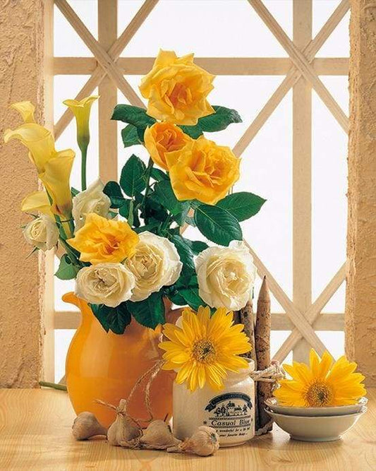 Daisies And Roses – Præmie Mal Efter Tal Kit - Denmark