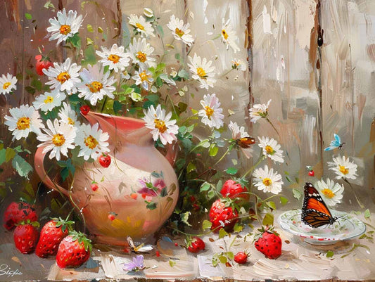 Daisy Garden – Mal på Tal Kit med Nummererede Lærreder - Denmark