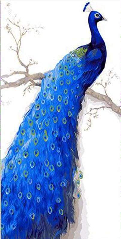 Deep Blue Peacock – Præmie Mal Efter Tal Kit - Denmark