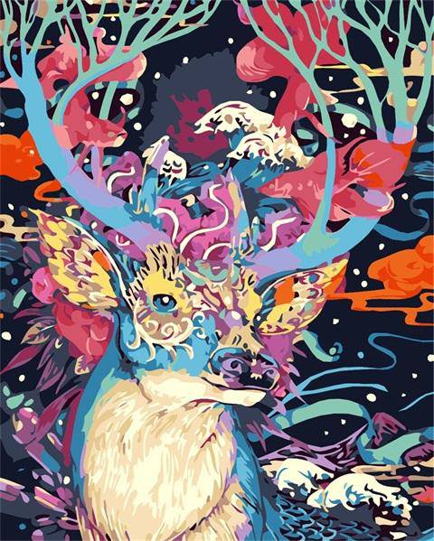 Deer Abstract – Præmie Mal Efter Tal Kit - Denmark