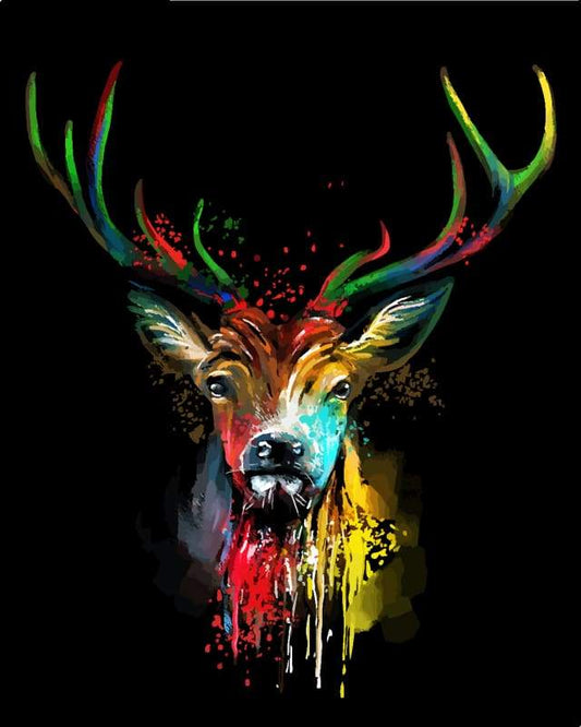 Deer Painted – Præmie Mal Efter Tal Kit - Denmark