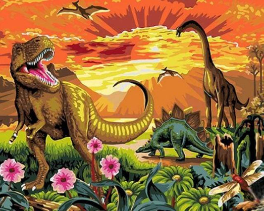 Dinosaurer fra Jurassic Park – Præmie Mal Efter Tal Kit - Denmark