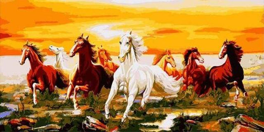 Eight Horses – Præmie Mal Efter Tal Kit - Denmark
