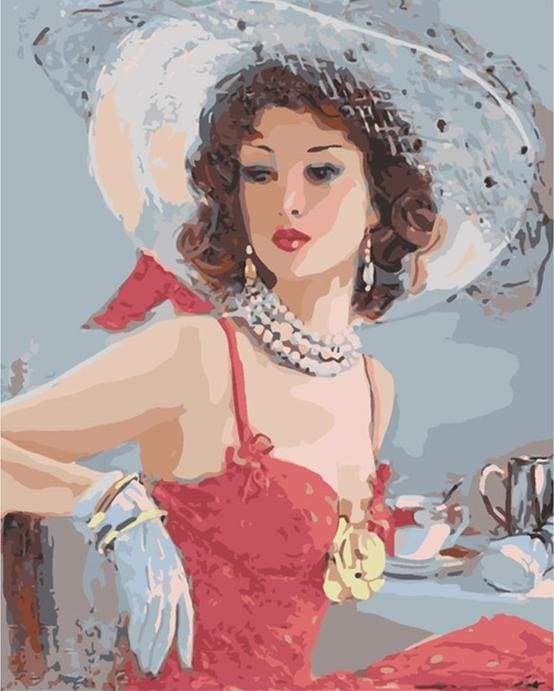 Elegant Lady – Præmie Mal Efter Tal Kit - Denmark