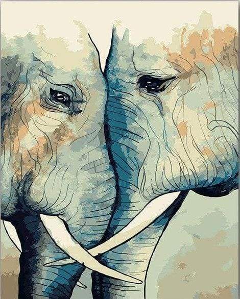 Elephants Gather – Præmie Mal Efter Tal Kit - Denmark
