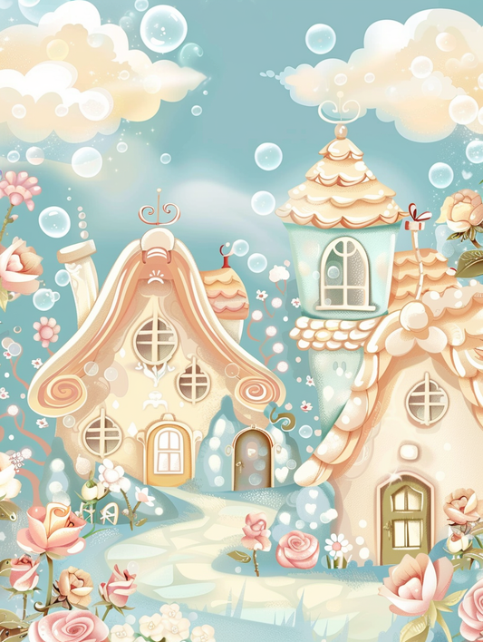 Fairy Tale Cottage – Præmie Mal Efter Tal Kit - Denmark