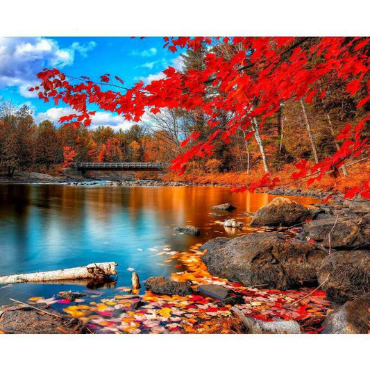 Fall Near a Lake – Præmie Mal Efter Tal Kit - Denmark