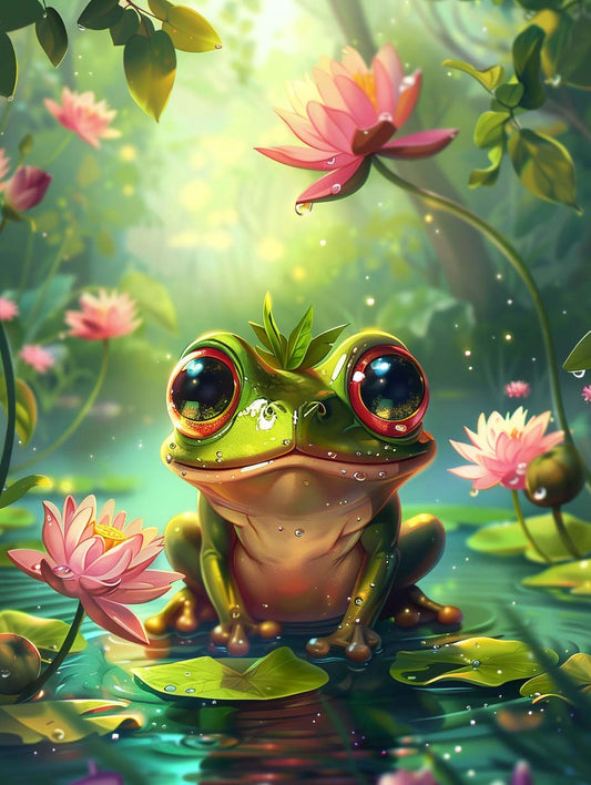 Fantasy Frog In Bloom – Præmie Mal Efter Tal Kit - Denmark