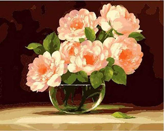 Fem Blomster i en Vase – Præmie Mal Efter Tal Kit - Denmark